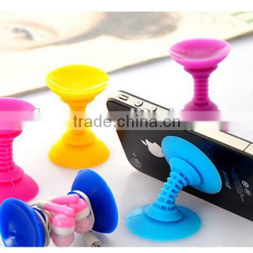 Silicone Double-sided Phone Suction Holder Sucker Stand / silicone cell phone stand / suction cup mobile phone stand