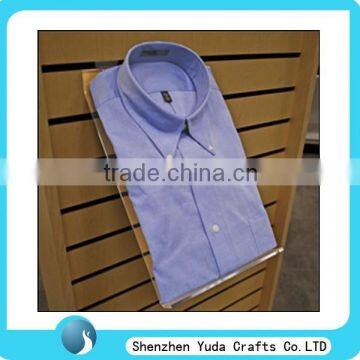 Fashionable acrylic slatwall T-shirt display, transparent display rack wholesale