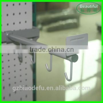 Wholesale Supermarket Metal Round Tube J Hook with Price Tag,Cross Bar Hook