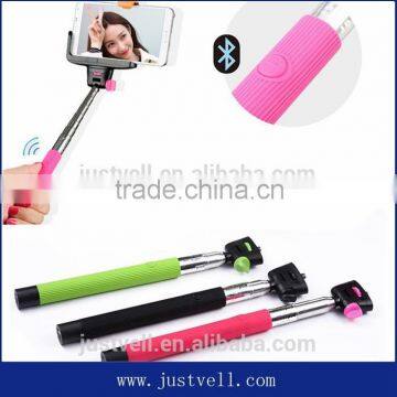 Hot sale smartphone selfie stick with bluetooth camera button, monopod selfie-stick