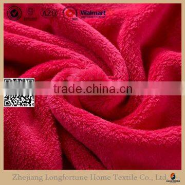 Manufactory walmart  china home textile plain color coral fleece china supplier double layer blanket
