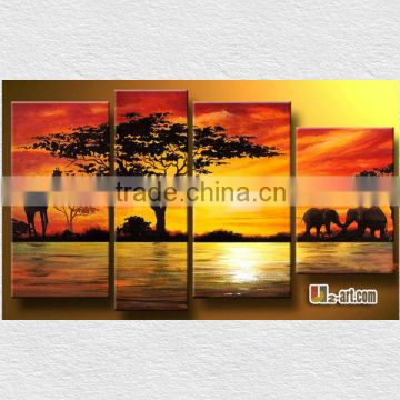 Canvas panels art African animal oil painting for living room wall decoration