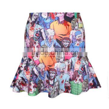 OEM 2015 Women Skirt 3D Blood Human Printing Puff Skirt N15-1