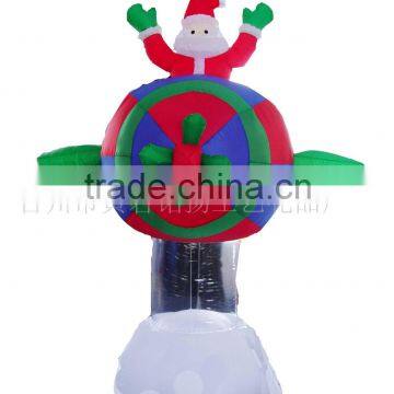 inflatable christmas santa with turnplate