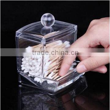 Clear Acrylic Cotton Balls Swabs Holder / Women Hair Accessories Box(BS-B-123)