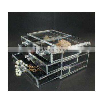 Modern designed Clear Acrylic 3-layers jewelry storage box