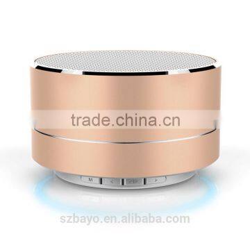 Golden metal bluetooth speaker with AUX Line in