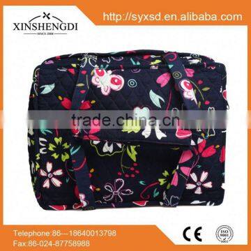 Best selling cotton floral quilted hipster zipper water bottle cooler bag