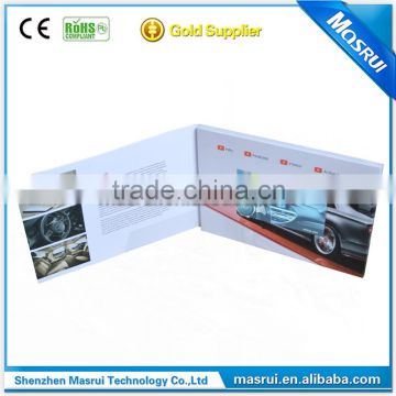 high quality custom design and paper card type card product video mailer with 5 inch Lcd screen