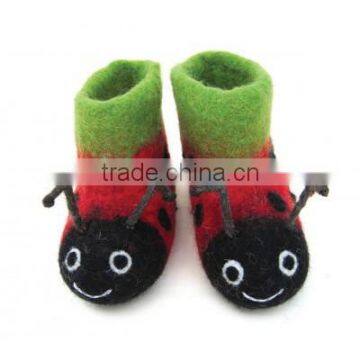 Handmade felt Lara Ladybird children shoes