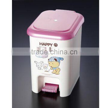 Hot Sale High Quality Plastic 10L Home Foot pedal trash can with custom printing