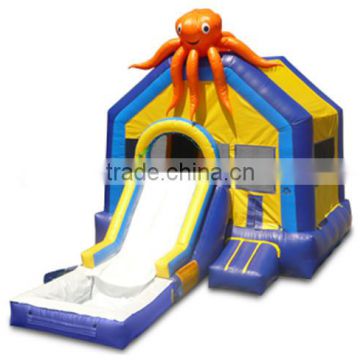 Good quality inflatable octopus combo, inflatable devilfish jumping bouncer