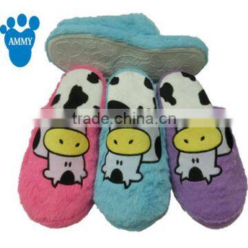OEM Ladies indoor animal slippers 2015 Customized terry slippers winter high quality warm TPR Stock slippers factory