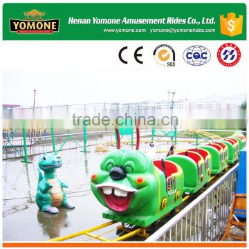 2016 Popular Amusement park outdoor games rides caterpillar roller coaster with track train for sale