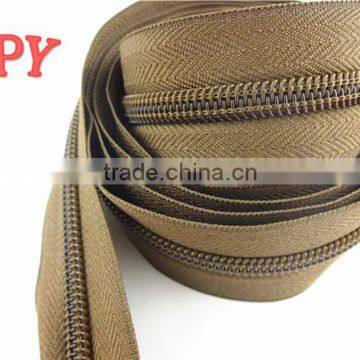 8# nylon zipper for sale in long chain best quality nylon zipper