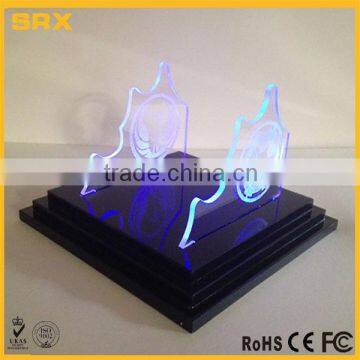 OEM LED Etched Character Stand, Light and Dark Side Double Light Saber Etching Display, Battery Operated Stand photo-2