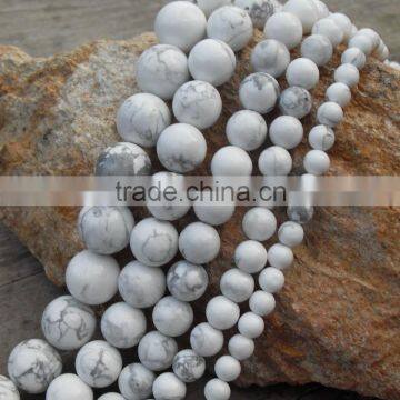 6/8/10/12mm Natural White Turquoise Beads Bulk Loose Turquoise Stones for Bracelets for Sale