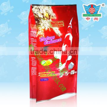 natural laminated side gusset fish food packaging bags/pet bags with clear window