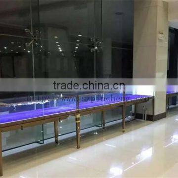 Customized Metal Material Luxury Glass Watch Jewelry Lighting Display Cabinets