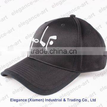 Hot Selling Black Golf Embroidery Needlepoint Hats for Adults