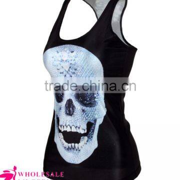 Black Scary Ladies Skull Snake 3D Printed Tank Top BX121 Tank Top Women photo-6