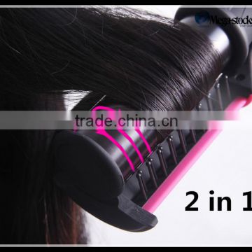 Hot Brush & Hair Curler & Hair Straightener 3in1 Ceramic Hair Iron Eur. Plug