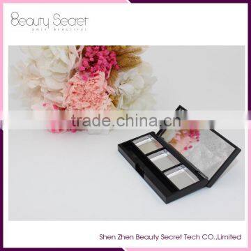 Customized empty 3 pans magnetic eyeshadow blusher makeup palette