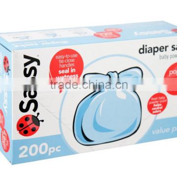 Strong and durable Transparent / clear Baby nappy sacks Made in China