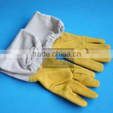 security glove beekeeper glove pigskin glove with yellow colour