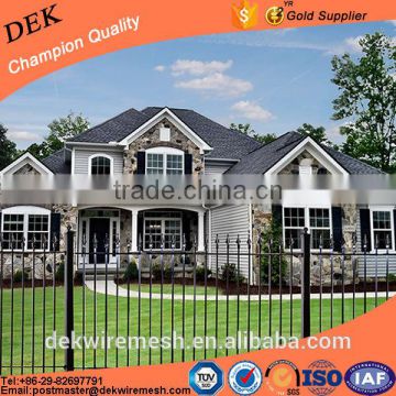 Ornamental simple different types picket fence and iron gate design