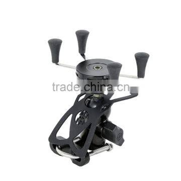 Adjustable Motorcycle Cell Phone Handlebar Rail Mount "X" Fork Holder Black New