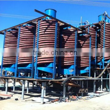 Alluvial gold gravity spiral chute separator