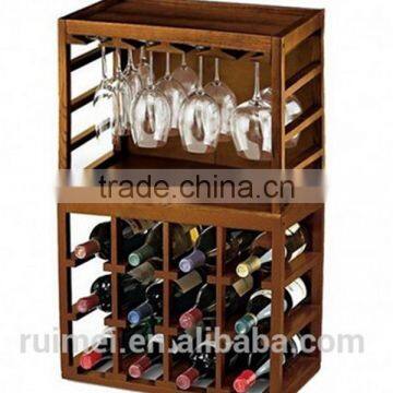 Multi-tier Free-standing Wooden Wine Bottle Holder