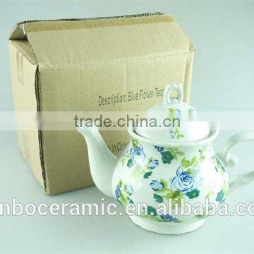 2015 lastest design stock ceramic round water bottle, colorful decorating teapot