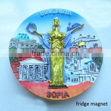 Bulgaria tourist souvenir round shape 2016 fridge magnet