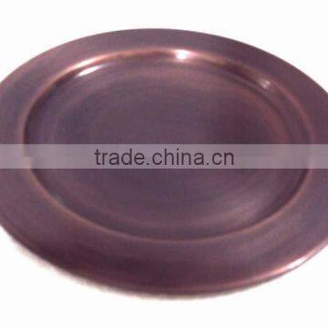 Bronze Color Metal Charger Plate for Wedding & Decoration, Cheap Charger Platter for Christmas Festival photo-3