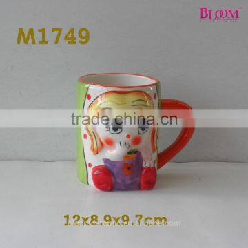 modern colorful ceramic girl design cup