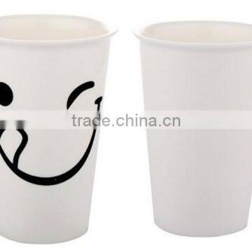 White porcelain sublimation smile cup for drinking coffee