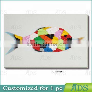Handmade Contermporary Abstract Tropical Fish Painting photo-5