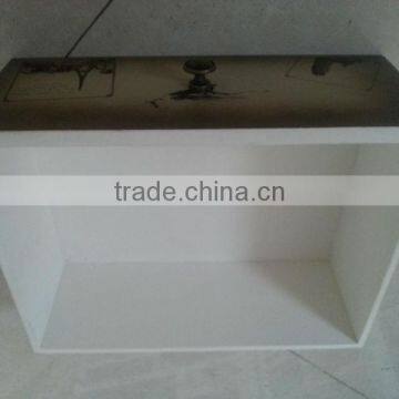 European Style Printing Design Colorful Antique Bedside Table Wood Storage Cabinet photo-2