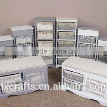 Hot Sell Set Of 3 Brown Rattique Storage Baskets photo-6