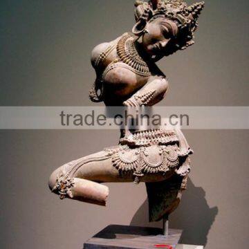 yellow marble ancient woman statue for sale