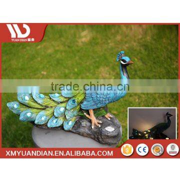 New China Products For Sale Art Work Resin Craft Peacock Solar Home Solar Led Ground Light photo-2