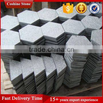 Black basalt stone pearl black g684 granite hexagon tile