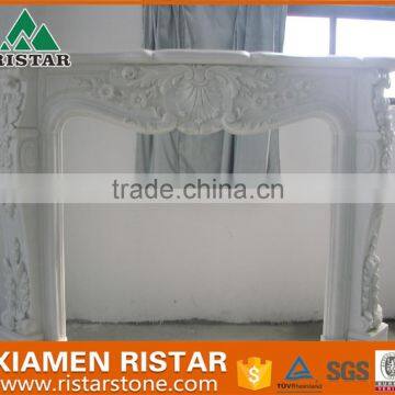 For sale natural carving white granite fireplace surround mantel RST-FP-K011
