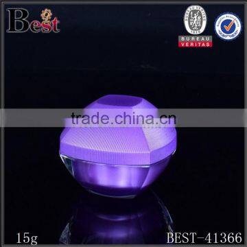 purple plastic cosmetic packaging cream jar 15g