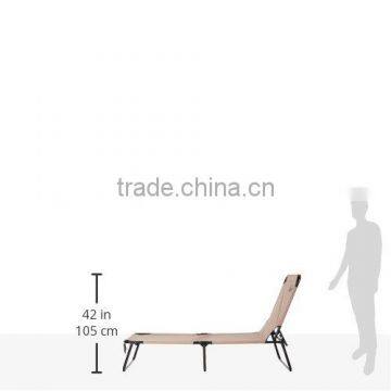 Tan Beach Cot Lounge Chair