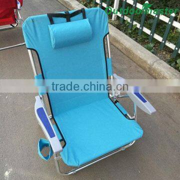 Outdoor Light Blue Lightweight Aluminum Backpack Folding Chair photo-3