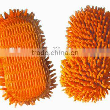 Factory 100% microfiber chenille sponges with mesh for car care cleaning and polishing