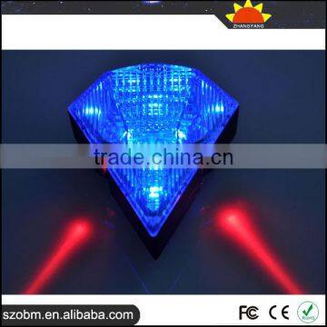 Factory Wholesale OEM Blue Diamond Style Wireless LED Laser Bicycle Bike Safelight Taillight photo-2